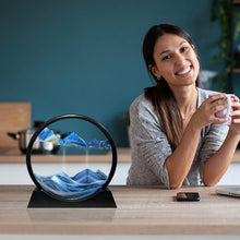 3D Moving Sand Art – Liquid Motion Deep Sea Sandscape with Round Glass Frame (1 Pc)