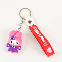 Cute Cartoon Silicone 3D Key Chain with Metal Hook & Strap (Pack of 1)