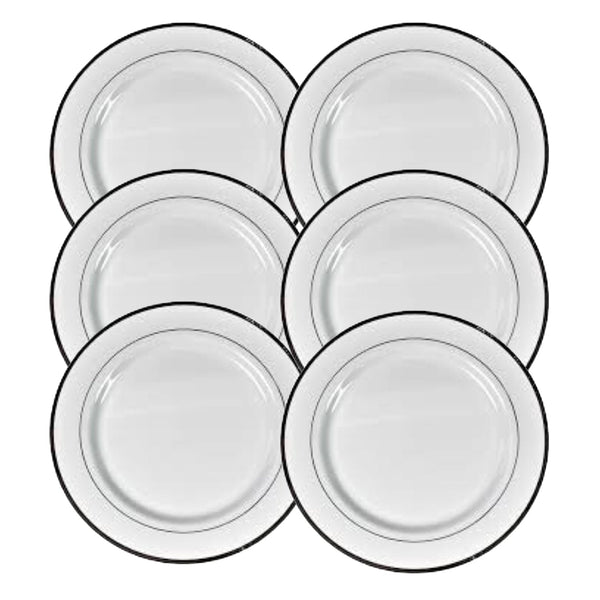 Round Plastic Dinner Plates Wedding Birthday Party Tableware Supplies (6 Pcs Set)